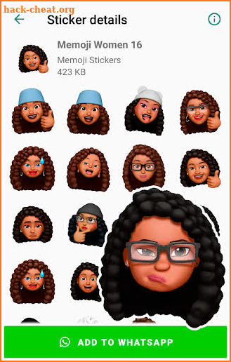 Memoji Black People Stickers for Android WhatsApp screenshot