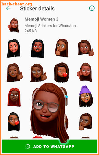 Memoji Black People Stickers for WhatsApp screenshot