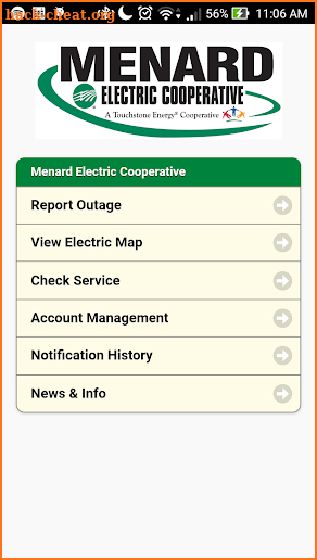 Menard Outage screenshot