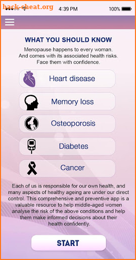 MENOPAUSE HEALTH TRACKER APP screenshot