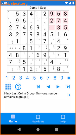 Mentor Sudoku screenshot