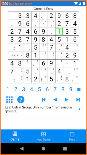 Mentor Sudoku screenshot