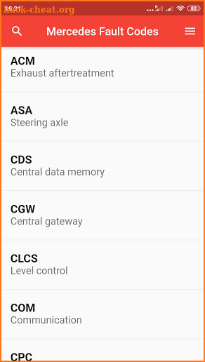 Mercedes truck fault codes screenshot