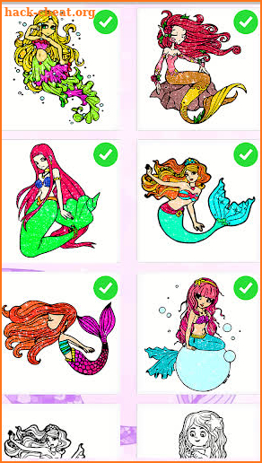 Mermaid Coloring Book Glitter Color By Number screenshot