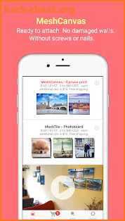 MeshCanvas: Restickable wall canvas & photo board screenshot