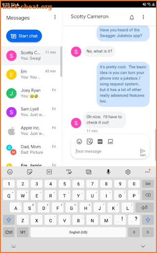 Messages for Tablets screenshot