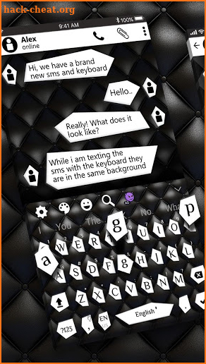 Messaging Black & White keyboard Theme screenshot