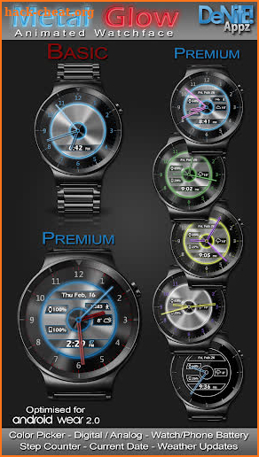 Metal Glow HD Watch Face screenshot