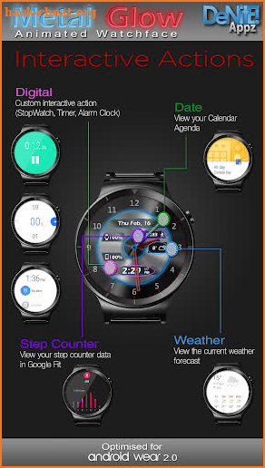 Metal Glow HD Watch Face screenshot