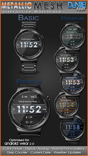 Metallic Mesh HD WatchFace Widget & Live Wallpaper screenshot