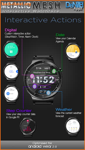 Metallic Mesh HD WatchFace Widget & Live Wallpaper screenshot