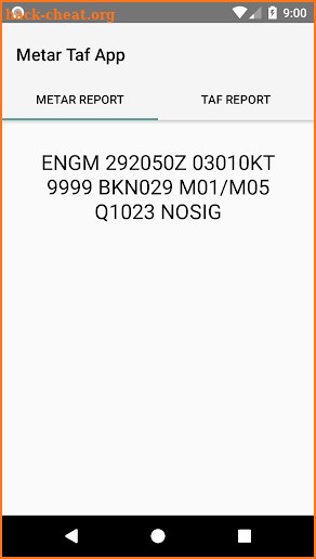 Metar Taf screenshot