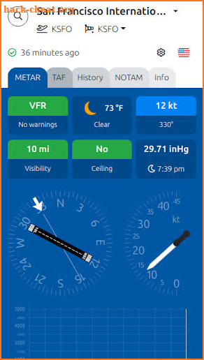 Metar-Taf.com - Visual decoder screenshot