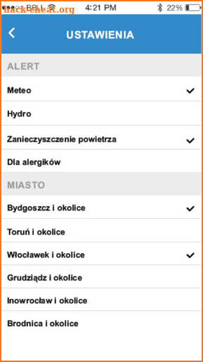 meteo ALARM screenshot