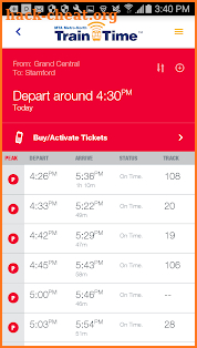 Metro-North Train Time screenshot