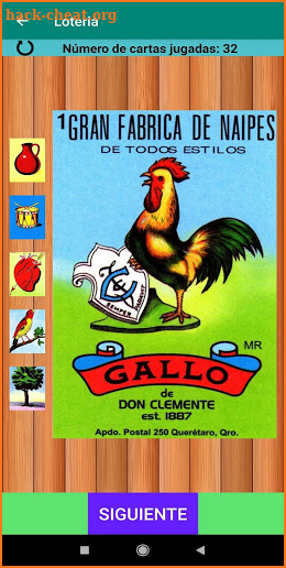 Mexican lottery deck screenshot