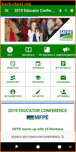 MFPE 2019 Educator Conference screenshot