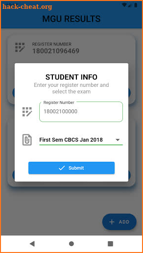 MGU Result Checker screenshot