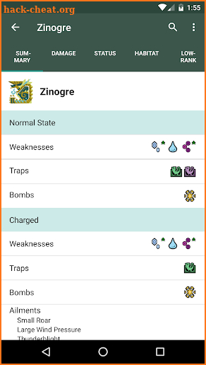 MHGen Database screenshot