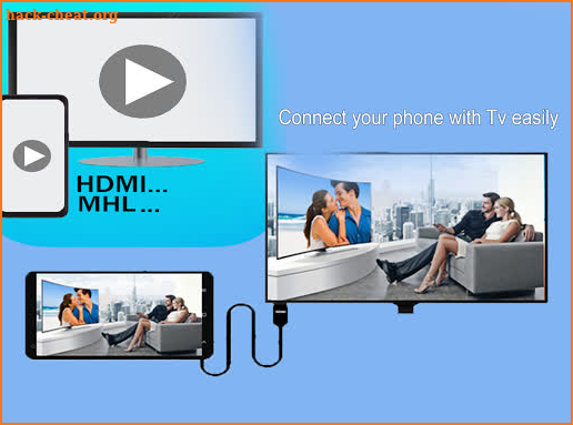 MHL HDMI USB Connector phone with tv screenshot