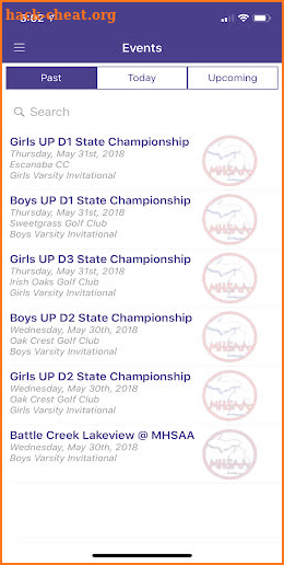 MHSAA GOLF screenshot