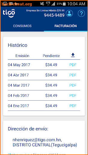 Mi Tigo Honduras screenshot