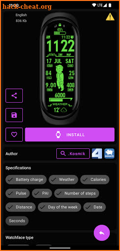 MiBand6 - WatchFace for Mi Band 6 screenshot