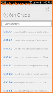 Michigan Academic Standards screenshot