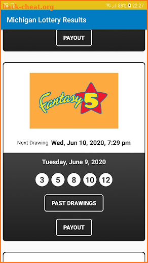 Michigan Lottery Results screenshot