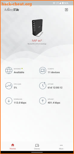 MikroTik Home screenshot