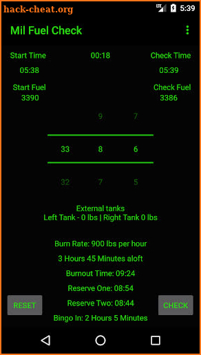 Mil Fuel Check screenshot