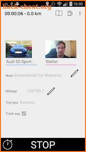 Mileage logbook TripTrackerPRO screenshot