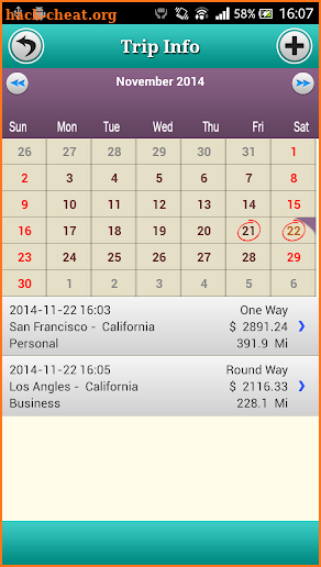 Mileage Pro for Android screenshot