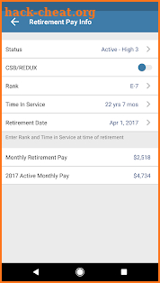 Military Retirement screenshot