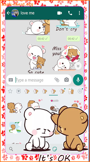 Milk Mocha Animated Stikers For WhatsApp💝 screenshot