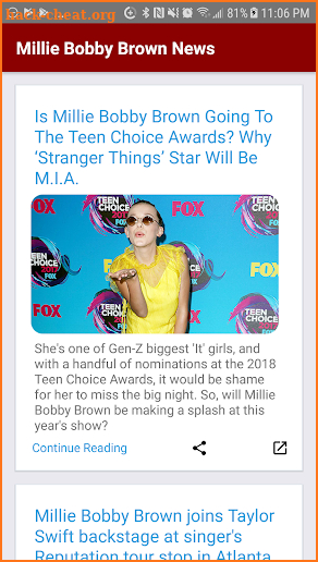 Millie Bobby Brown News screenshot