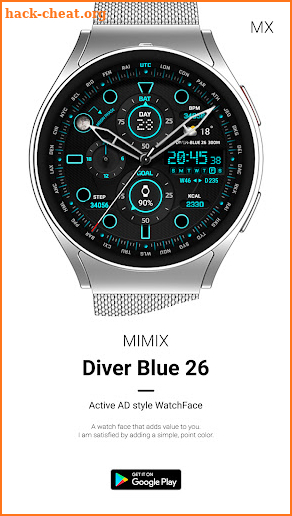 MIMIX Diver Blue26 Watchface screenshot