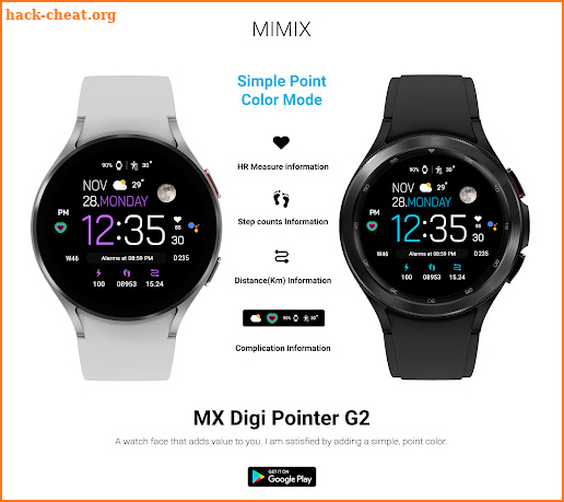 MIMIX MX Pointer G2 Watchface screenshot