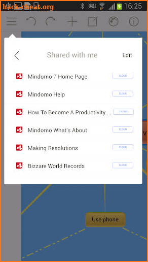 Mindomo (mind mapping) screenshot