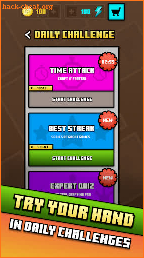 Mine-Crafter Quiz: Recipe Grid screenshot