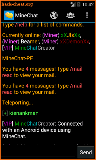 MineChat screenshot