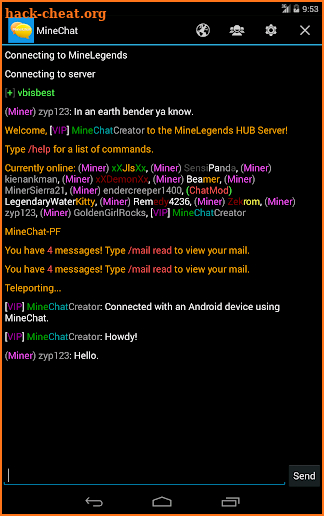 MineChat screenshot