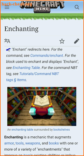 Minecraft Wiki screenshot