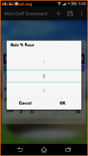 Mini Golf Scorecard screenshot