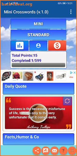 MiniCrossWords - Crossword puzzles games screenshot