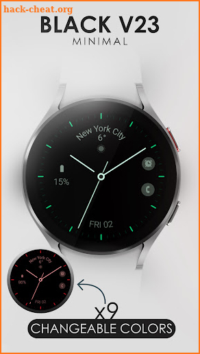 Minimal black v23 watch face screenshot