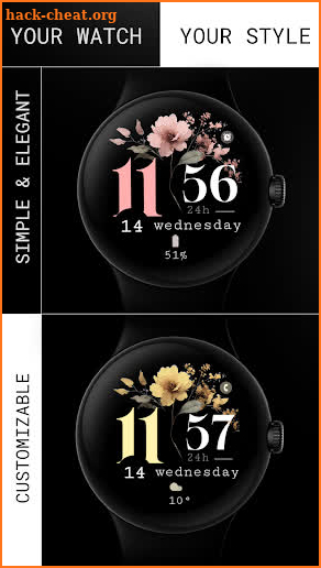 Minimal Bloom pink watch face screenshot