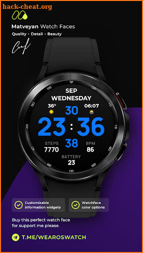 Minimal informer watchface screenshot