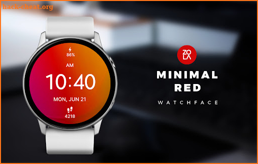 Minimal Red Watch Face screenshot
