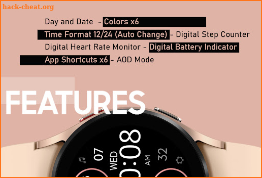 Minimal Rose Gold Watch Face screenshot